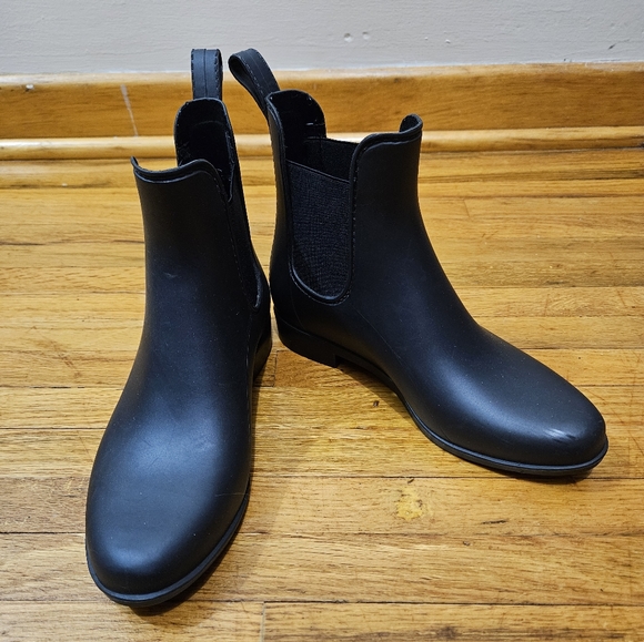 Storm by Cougar Black Rubber Slip In Chelsea Ankle Rain Boots Size 6 - Picture 1 of 11